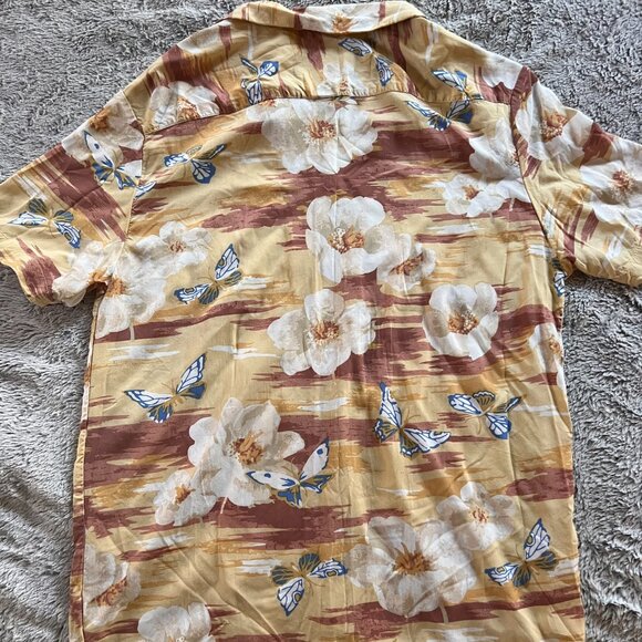 Men’s Denim & Flower Ricky Singh Hawaiian Multi Floral Button Up Shirt Size L - Picture 3 of 3